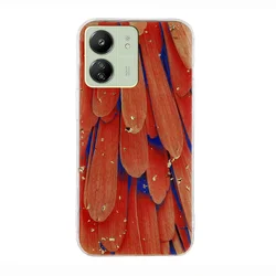 Xiaomi Poco C65 telefontok - Gold Glam Orange - mintás műanyag hátlap tok, szilikon kerettel-1