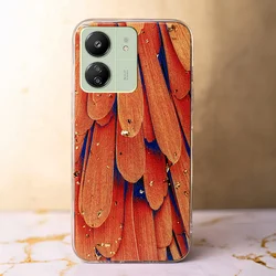 Xiaomi Poco C65 telefontok - Gold Glam Orange - mintás műanyag hátlap tok, szilikon kerettel-3