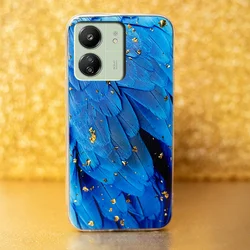 Xiaomi Redmi 13C telefontok - Gold Glam Blue - mintás műanyag hátlap tok, szilikon kerettel ﻿-3