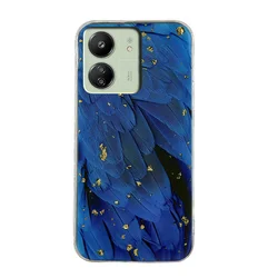 Xiaomi Poco C65 telefontok - Gold Glam Blue - mintás műanyag hátlap tok, szilikon kerettel-1