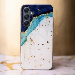 Samsung Galaxy A55 5G telefontok - Gold Glam Iceberg - mintás műanyag hátlap tok, szilikon kerettel-3