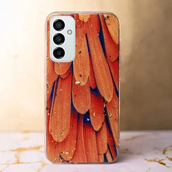 Samsung Galaxy A25 5G telefontok - Gold Glam Orange - mintás műanyag hátlap tok, szilikon kerettel-3