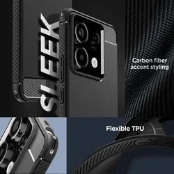Telefontok Xiaomi Redmi Note 13 Pro 5G - SPIGEN Rugged Armor - matt fekete hátlap tok-11