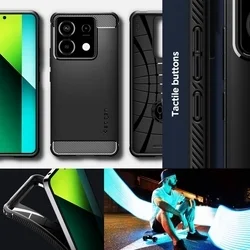 Telefontok Xiaomi Redmi Note 13 Pro 5G - SPIGEN Rugged Armor - matt fekete hátlap tok-15