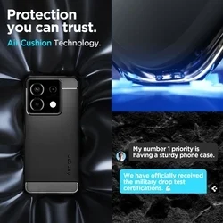 Xiaomi POCO X6 5G - SPIGEN Rugged Armor - matt fekete hátlap tok-12