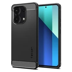 Telefontok Xiaomi Redmi Note 13 4G / LTE - SPIGEN Rugged Armor - matt fekete hátlap tok-8