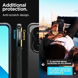Telefontok Xiaomi Redmi Note 13 4G / LTE - SPIGEN Rugged Armor - matt fekete hátlap tok-15