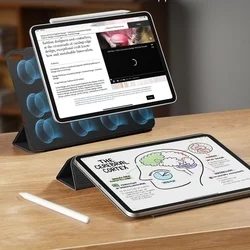 Tablettok iPad Air 13 (2024, 13 coll) - ESR REBOUND fekete smart case ceruza tartóval, mágneses rögzítéssel-2