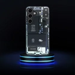 Samsung Galaxy A35 5G telefontok - Tech design1 - mintás műanyag hátlap tok, szilikon kerettel-2