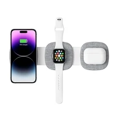Tech- Protect QI15W-A32 telefon töltő - 3in1 szürke MagSafe kompatibilis vezeték nélküli (Wireless) töltő - telefon, headset, okosóra-2