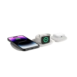 Tech- Protect QI15W-A32 telefon töltő - 3in1 szürke MagSafe kompatibilis vezeték nélküli (Wireless) töltő - telefon, headset, okosóra-1