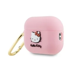 Airpods PRO 2 tartó: Hello Kitty 3D - pink szilikon tok ﻿-2