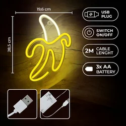 BANÁN Neon LED felirat 28,5 x 2 x 19,6 cm-4