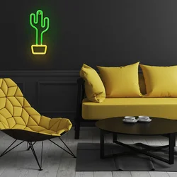 Zöld KAKTUSZ Neon LED felirat 33 x 2 x 14 cm-6