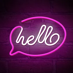 Pink / fehér Hello Neon LED felirat 29 x 2 x 29 cm-2