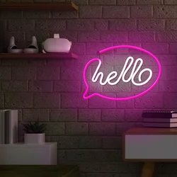 Pink / fehér Hello Neon LED felirat 29 x 2 x 29 cm-6