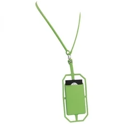 Univerzális telefontok - RFID nyakba akasztható telefon- és kártya tartó - zöld szilikon-2