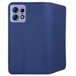 Motorola Edge 50 Pro 5G telefontok - kék mágneses szilikon keretes könyvtok-2