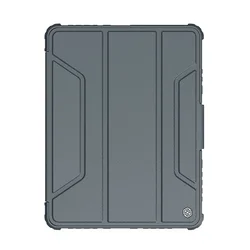 iPad Air 5 (2022, 10,9 coll) - Nillkin Bumper - szürke ütésálló smart case tablettok ceruza tartóval, mágneses füllel-1