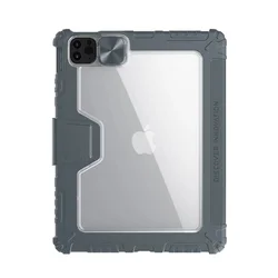 iPad Air 5 (2022, 10,9 coll) - Nillkin Bumper - szürke ütésálló smart case tablettok ceruza tartóval, mágneses füllel-2