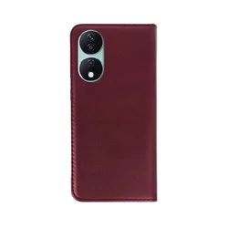 Honor X7b telefontok - Smart Magnetic burgundy szilikon keretes mágneses könyvtok ﻿-2