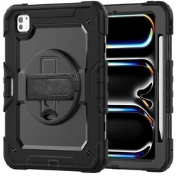 Tablettok iPad Pro 11 2024 (5. Gen, 11 coll) - SOLID360 ütésálló, kitámasztható, fekete tablet tok-3