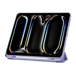 Tablettok iPad Pro 13 2024 (7. Gen, 13 coll) - lila smart case, ceruza tartóval-1