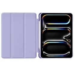 Tablettok iPad Pro 11 2024 (5. Gen, 11 coll) - lila smart case, ceruza tartóval-1