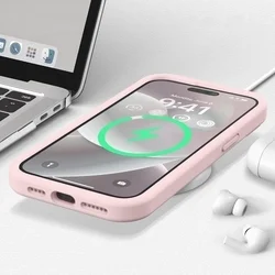 iPhone 14 Pro Max telefontok - PASTEL - púder pink szilikon hátlap tok-3