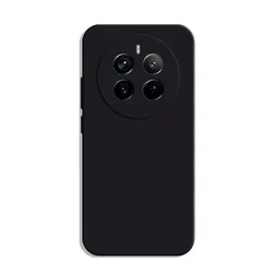Realme 12 Pro+ 5G telefontok - fekete szilikon hátlap tok-1