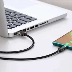 Baseus kábel - USB / Type-C (USB-C) fekete szövet gyorstöltő kábel, kijelzővel 1m, 66W-4