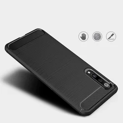 Telefontok Xiaomi Mi 9 - Carbon Fiber fekete szilikon tok-4