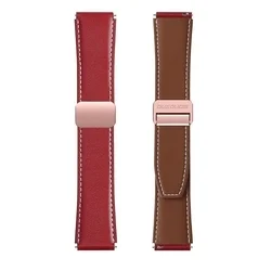 Xiaomi Watch S1 / Watch S1 Active okosóra szíj - Dux Ducis YA - piros bőr szíj (22 mm)-2