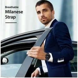Huawei Watch GT3 (46 mm) okosóra szíj - Dux Ducis Milanese - mágneses kék fémszíj (22 mm)-1
