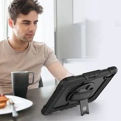 Tablettok iPad Air 13 (2024, 13 coll) - SOLID360 ütésálló, kitámasztható, fekete tablet tok-6