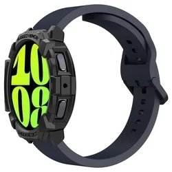 Samsung Galaxy Watch 7 (44 mm) okosóra tok - SPIGEN RUGGED ARMOR matt fekete szilikon tok-3