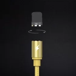 Remax Gravity RC-095i Mágneses USB / Lightning kábel LED 1M 1A fekete töltőkábel-2