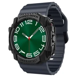 Samsung Galaxy Watch ULTRA (47 mm) okosóra tok - SPIGEN RUGGED ARMOR matt fekete szilikon tok-2
