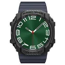 Samsung Galaxy Watch ULTRA (47 mm) okosóra tok - SPIGEN RUGGED ARMOR matt fekete szilikon tok-1