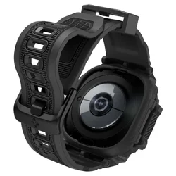 Samsung Galaxy Watch Ultra (47 mm) okosóra szíj+tok - Spigen Rugged Armor - fekete szilikon szíj+tok-2