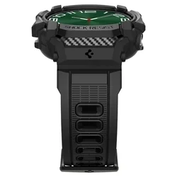 Samsung Galaxy Watch Ultra (47 mm) okosóra szíj+tok - Spigen Rugged Armor - fekete szilikon szíj+tok-5