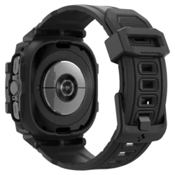 Samsung Galaxy Watch Ultra (47 mm) okosóra szíj+tok - Spigen Rugged Armor - fekete szilikon szíj+tok-7