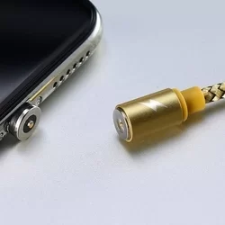 Remax Gravity RC-095i Mágneses USB / Lightning kábel LED 1M 1A fekete töltőkábel-5