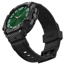 Samsung Galaxy Watch Ultra (47 mm) okosóra szíj+tok - Spigen Rugged Armor - fekete szilikon szíj+tok-8
