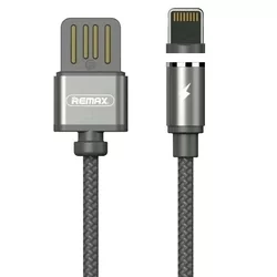 Remax Gravity RC-095i Mágneses USB / Lightning kábel LED 1M 1A fekete töltőkábel-6