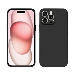 iPhone 16 Pro telefontok - fekete szilikon hátlap tok ﻿-1
