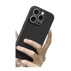 iPhone 16 Pro telefontok - fekete szilikon hátlap tok ﻿-2