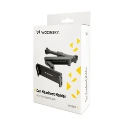 Wozinsky WTHBK3 tablettartó  - fejtámlára rögzíthető, 360 fokban elforgatható fekete telefon/tablet tartó-6