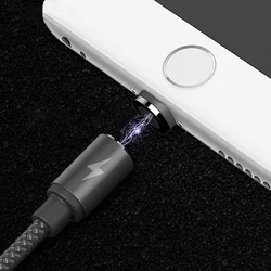 Remax Gravity RC-095m mágneses USB / micro USB kábel LED 1M 1.5A fekete töltőkábel-4