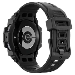 Samsung Galaxy Watch 7 (44 mm) okosóra szíj+tok - Spigen Rugged Armor - fekete szilikon szíj+tok-6